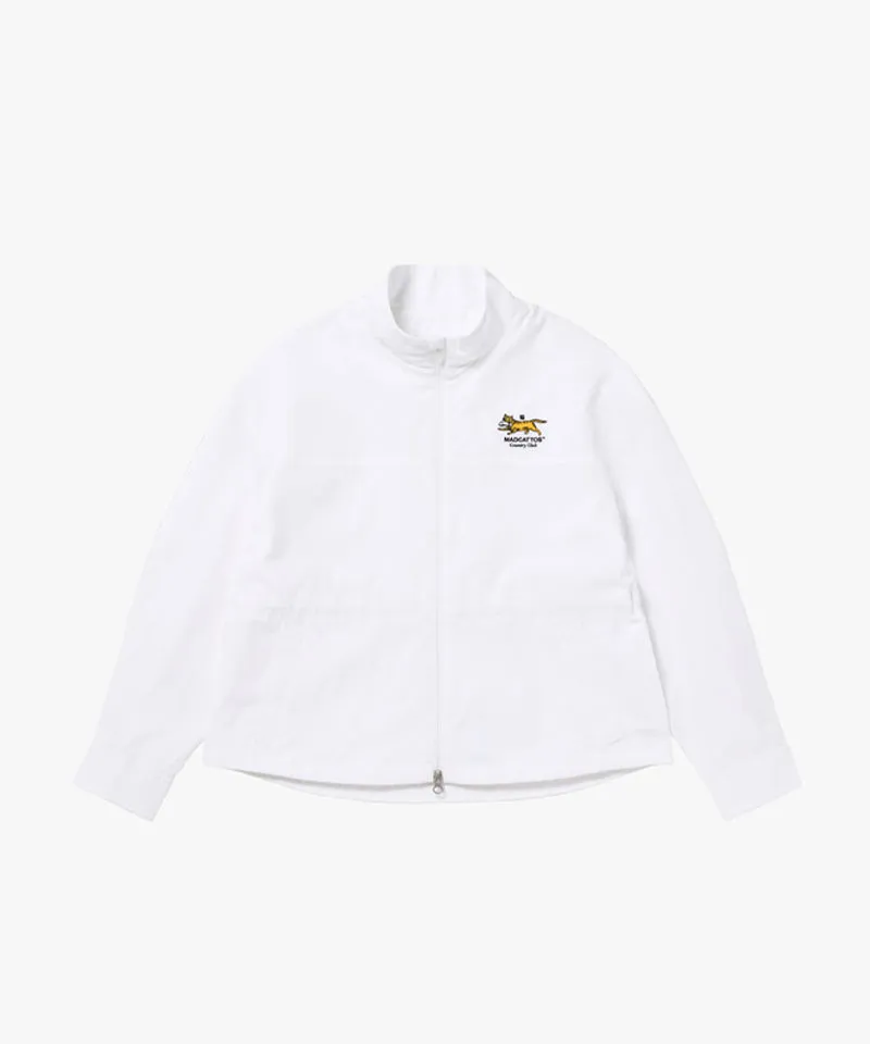 MCC Women's Woven Mesh LS Zip-Up  -  White