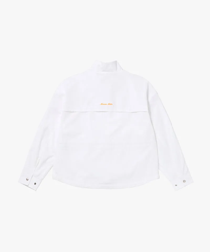 MCC Women's Woven Mesh LS Zip-Up  -  White