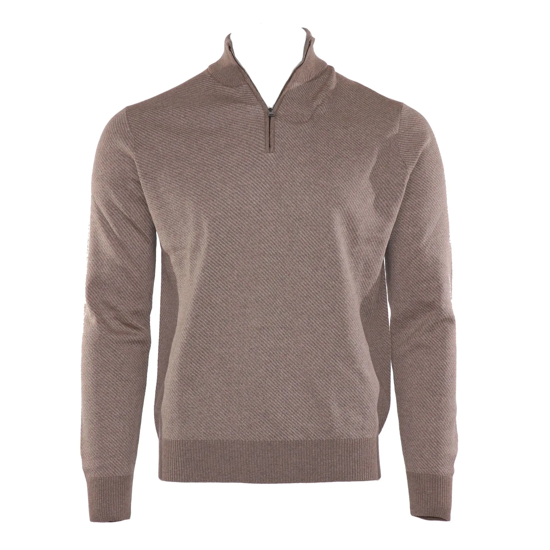 Merino Twill Contrast Quarter Zip