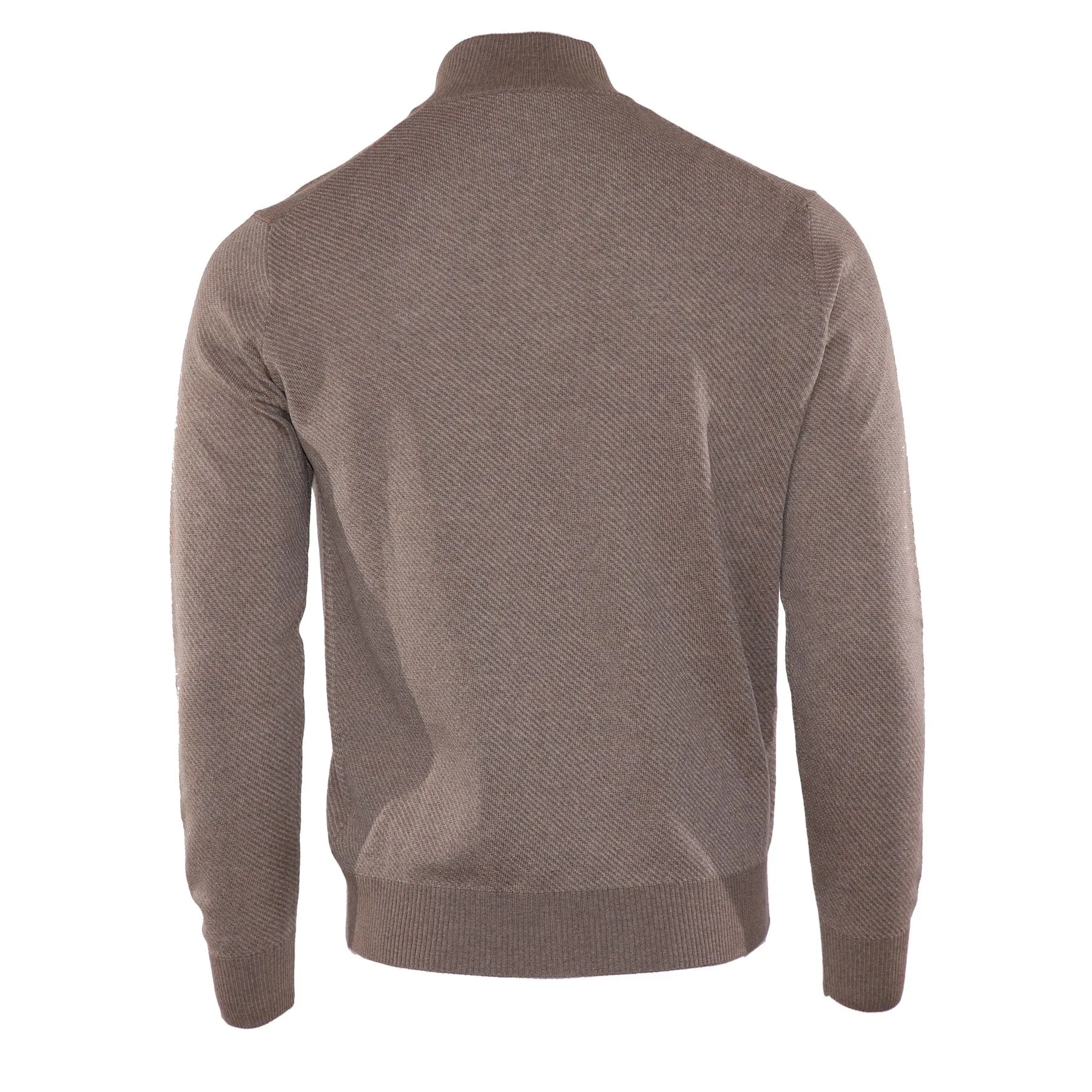 Merino Twill Contrast Quarter Zip