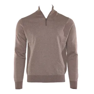 Merino Twill Contrast Quarter Zip