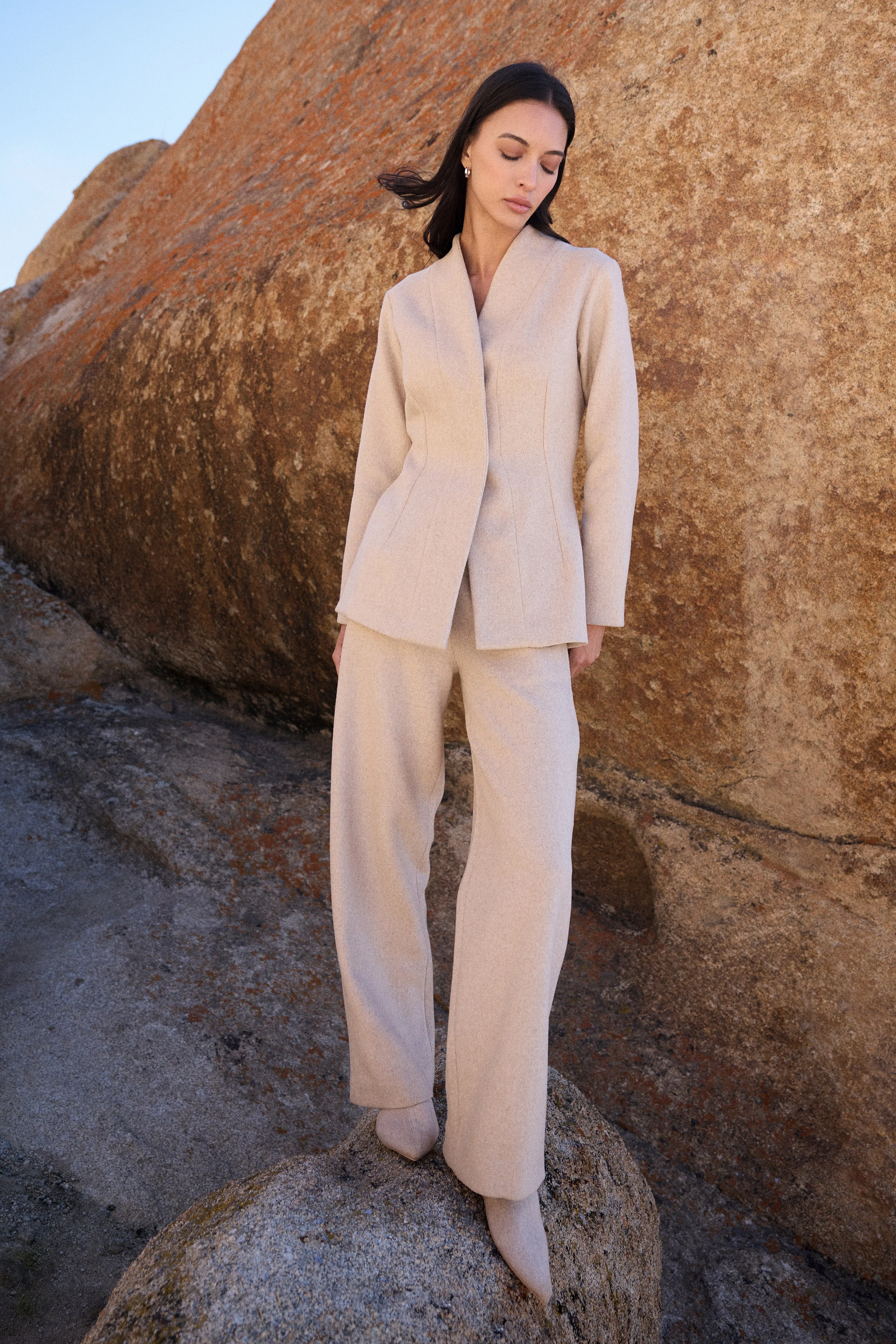 Merino Wool Blend Top (Oatmeal)