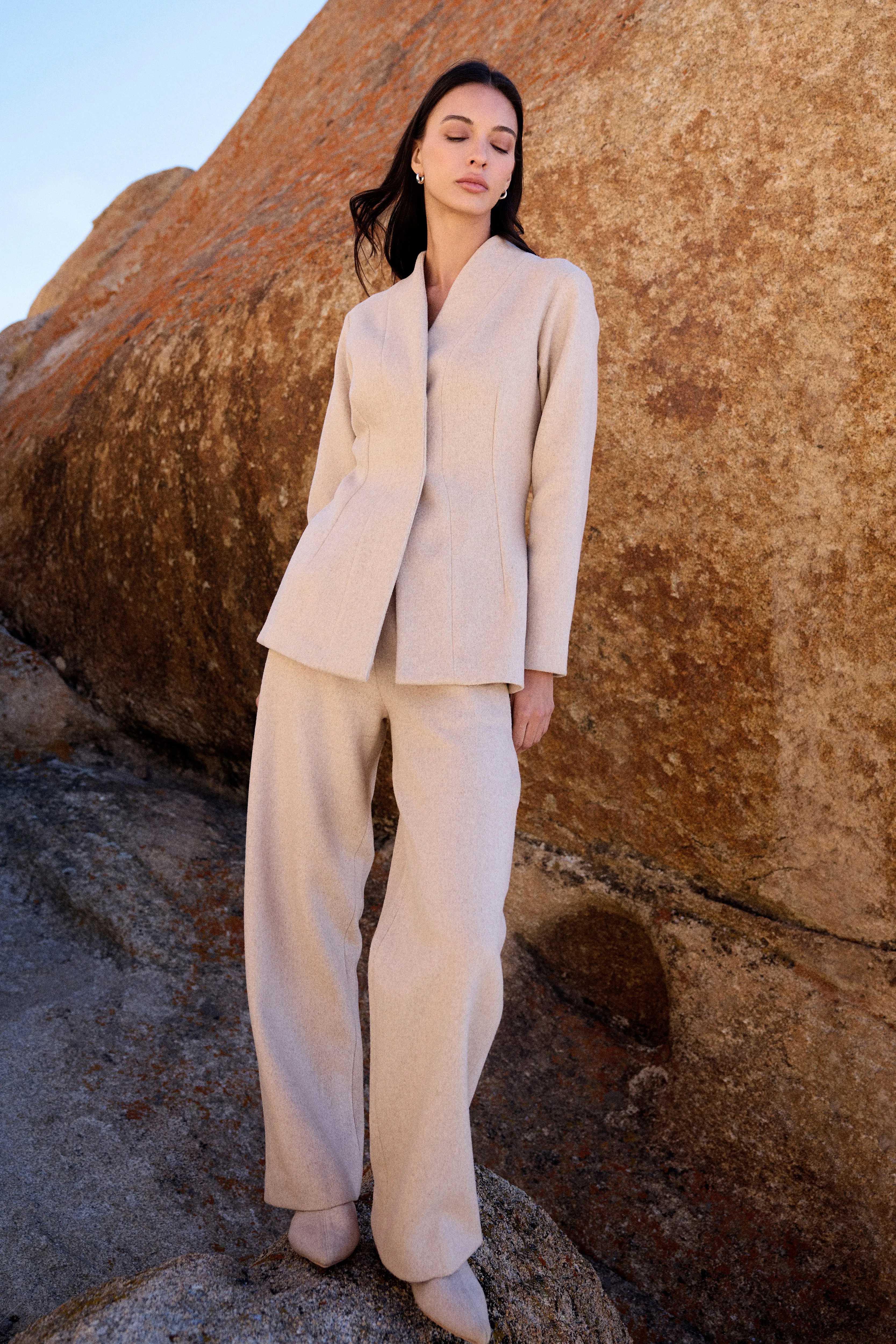 Merino Wool Blend Top (Oatmeal)