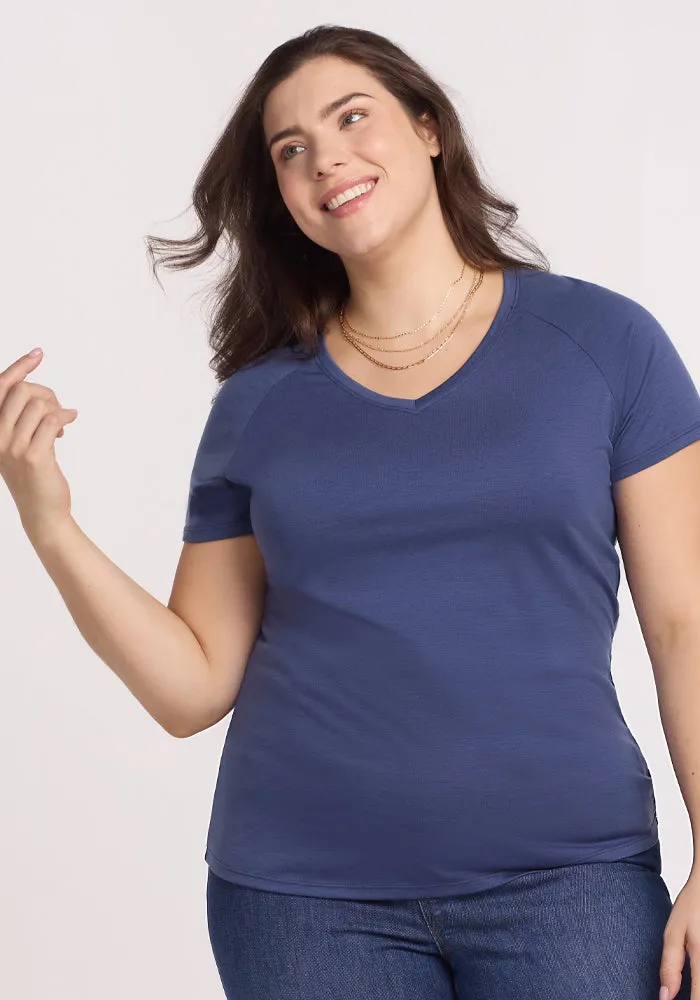 Mia V Neck - Blue Horizon