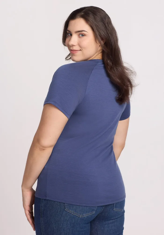 Mia V Neck - Blue Horizon