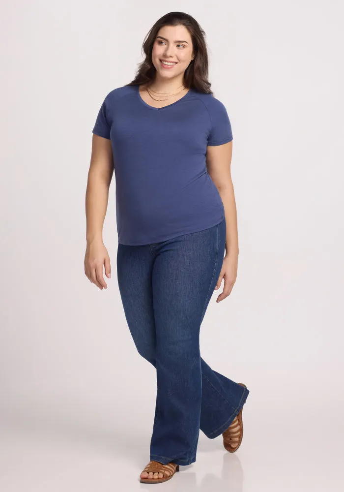 Mia V Neck - Blue Horizon
