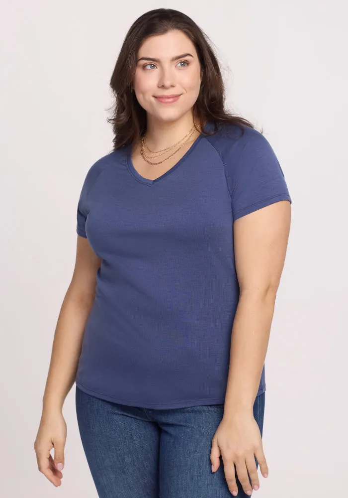 Mia V Neck - Blue Horizon