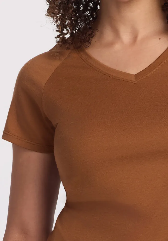 Mia V Neck - Sahara Dust