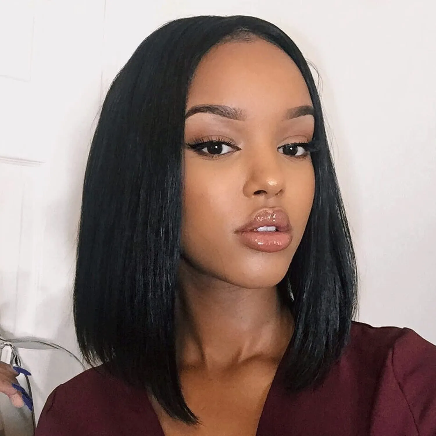 MIFIL Bob Wigs Human Hair Short Straight Grey Bob Wig 13x4x1 T Part Lace Front Wigs Glueless Ombre Bob Wigs 14 Inch Brazilian Virgin Human Hair for Women T1B/Grey Colored 150% Density
