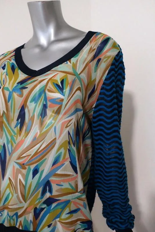 Missoni for Target Sweater Printed Chiffon-Front Chevron Knit Size Medium