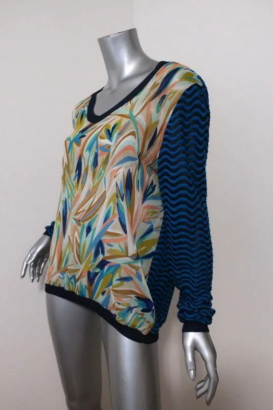 Missoni for Target Sweater Printed Chiffon-Front Chevron Knit Size Medium
