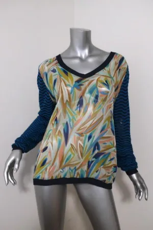 Missoni for Target Sweater Printed Chiffon-Front Chevron Knit Size Medium
