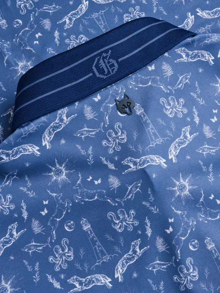 Montauk Curiosities Polo - Falcon Blue