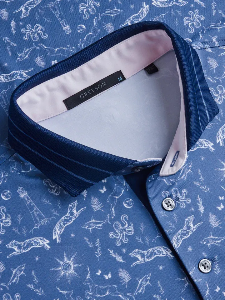 Montauk Curiosities Polo - Falcon Blue