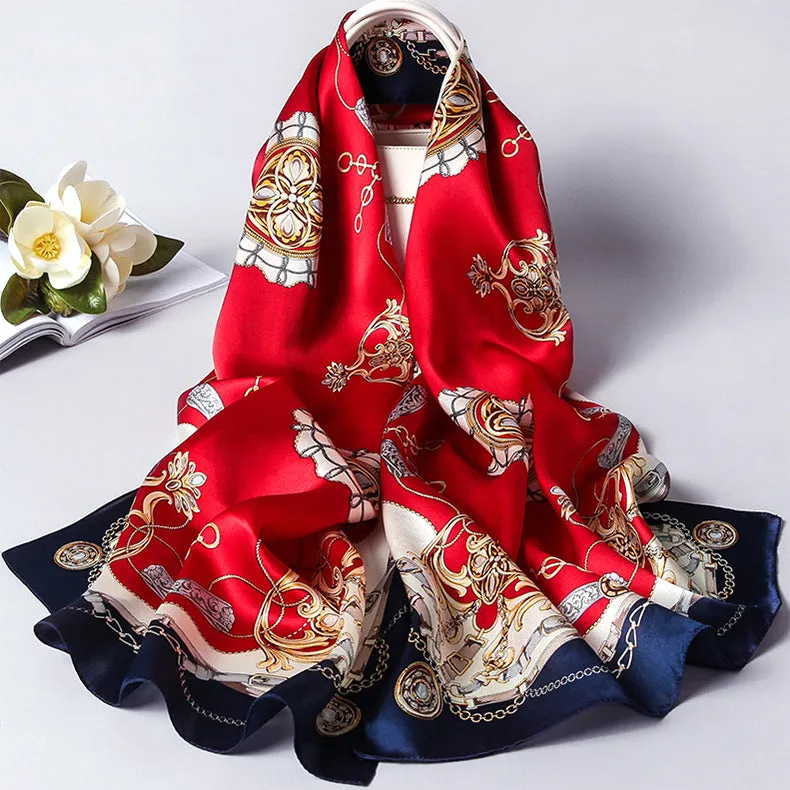 Mulberry Silk Scarf Shawl Wrap for Women Ladies Girls 53x170