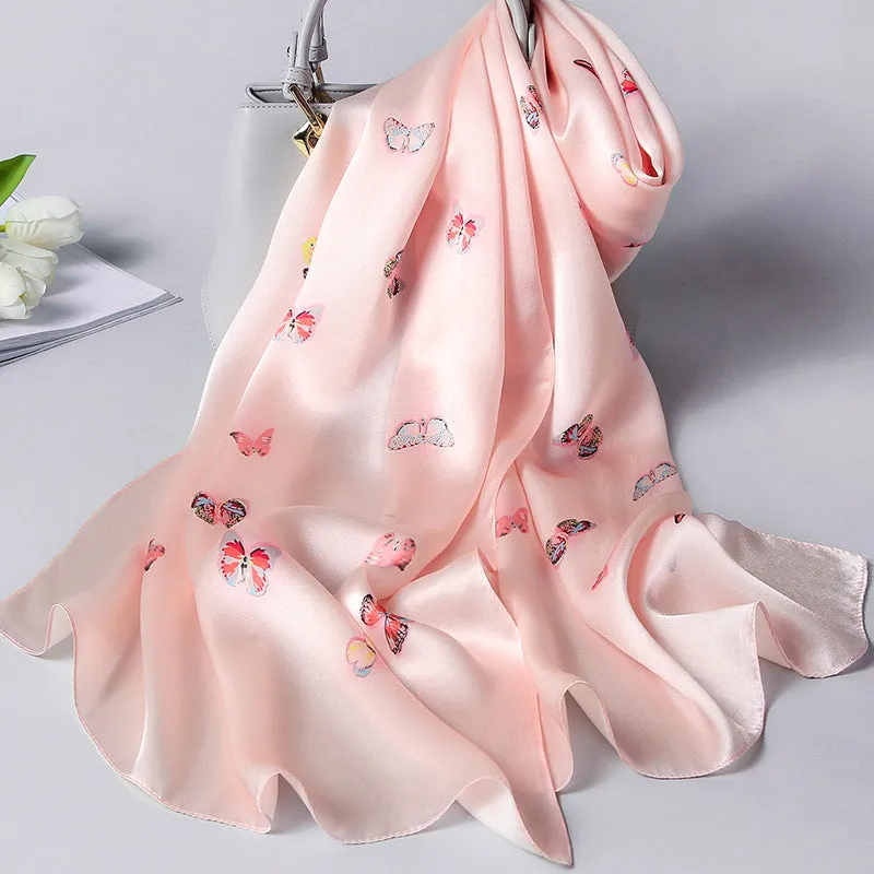 Mulberry Silk Scarf Shawl Wrap for Women Ladies Girls 53x170