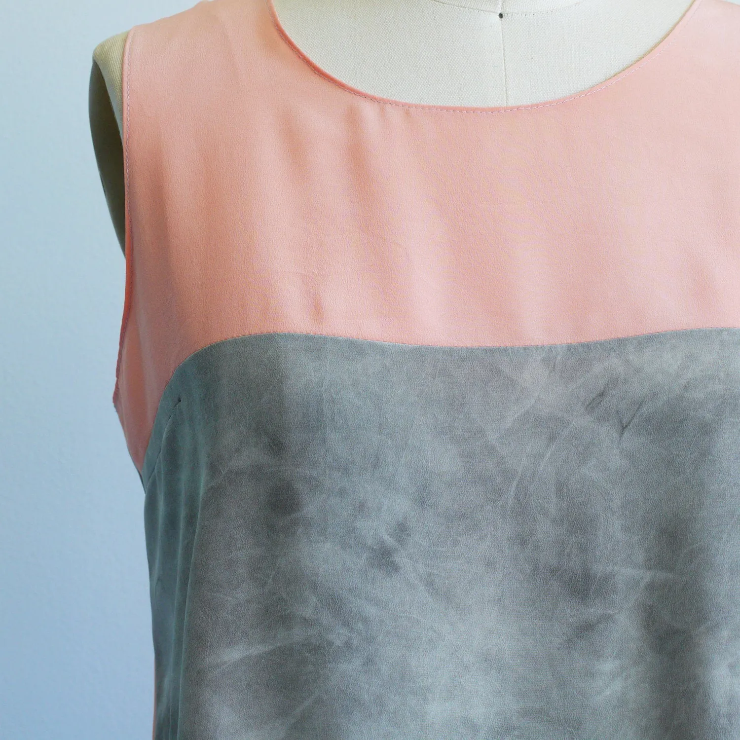 Natural Color Tri-Tier Dress.  Botanical Dye Silk dress. Medium