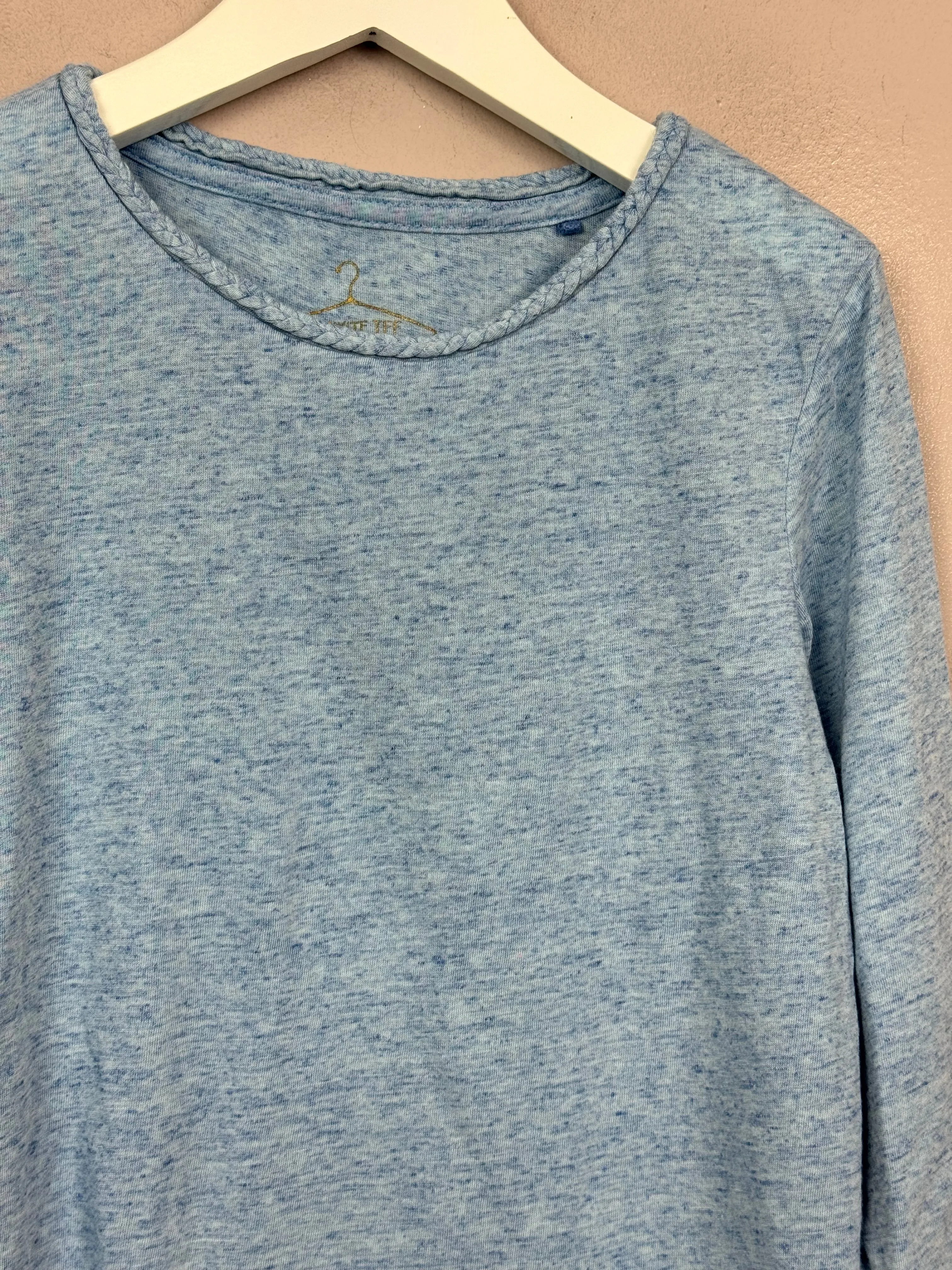 Next blue heather long sleeve T-shirt 7-8y
