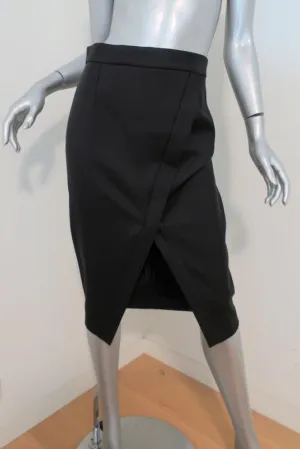 Nicholas Crossover Pencil Skirt Black Silk Size US 6