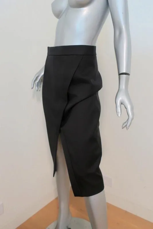 Nicholas Crossover Pencil Skirt Black Silk Size US 6