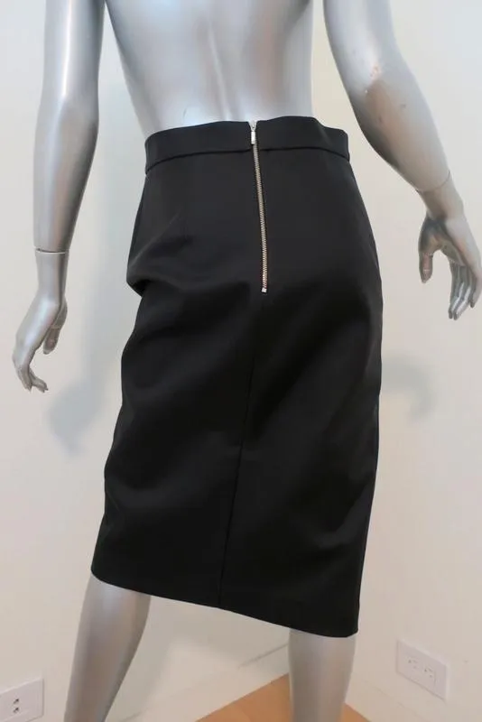 Nicholas Crossover Pencil Skirt Black Silk Size US 6