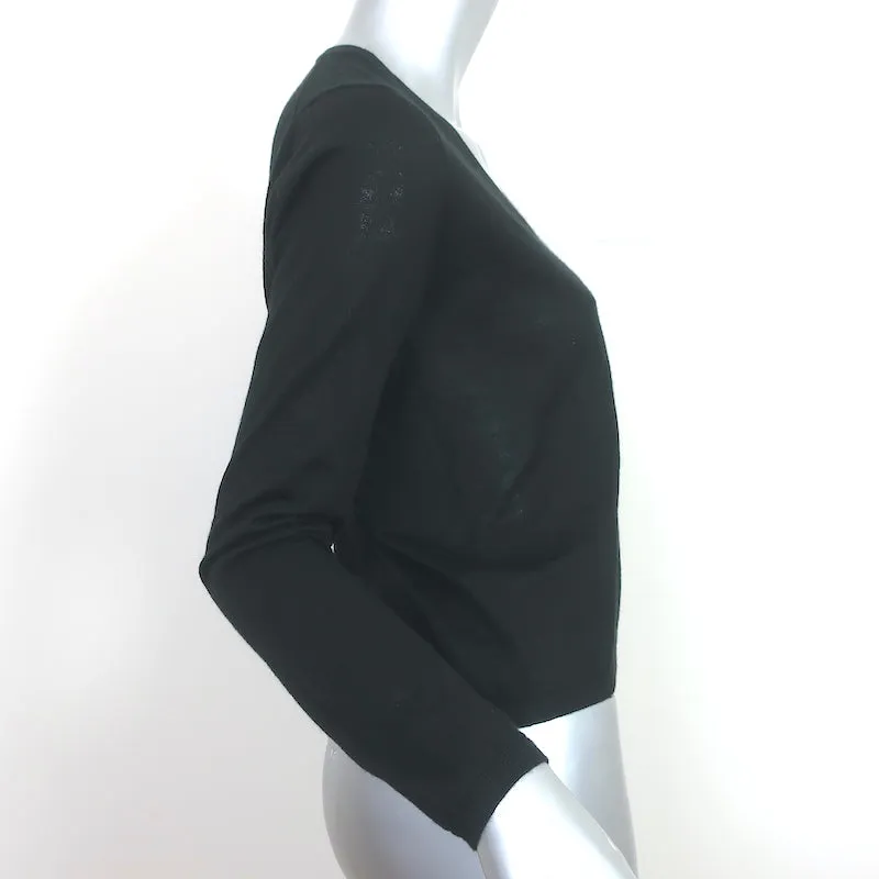 Nobili V-Neck Sweater Black Cashmere-Silk Size Large