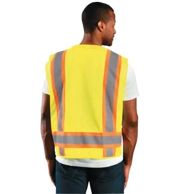 OccuNomix Class 2 Surveyor Style Mesh Vests, 3X-Large, Yellow, ECO-ATRNSM-Y3X