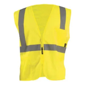 OccuNomix High Visibility Value Mesh Standard Zipper Safety Vests, Large, ECO-IMZ-YL