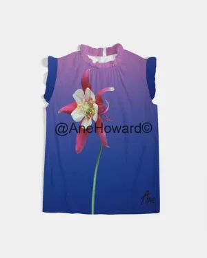 One Flower Women's Ruffle Sleeve Top