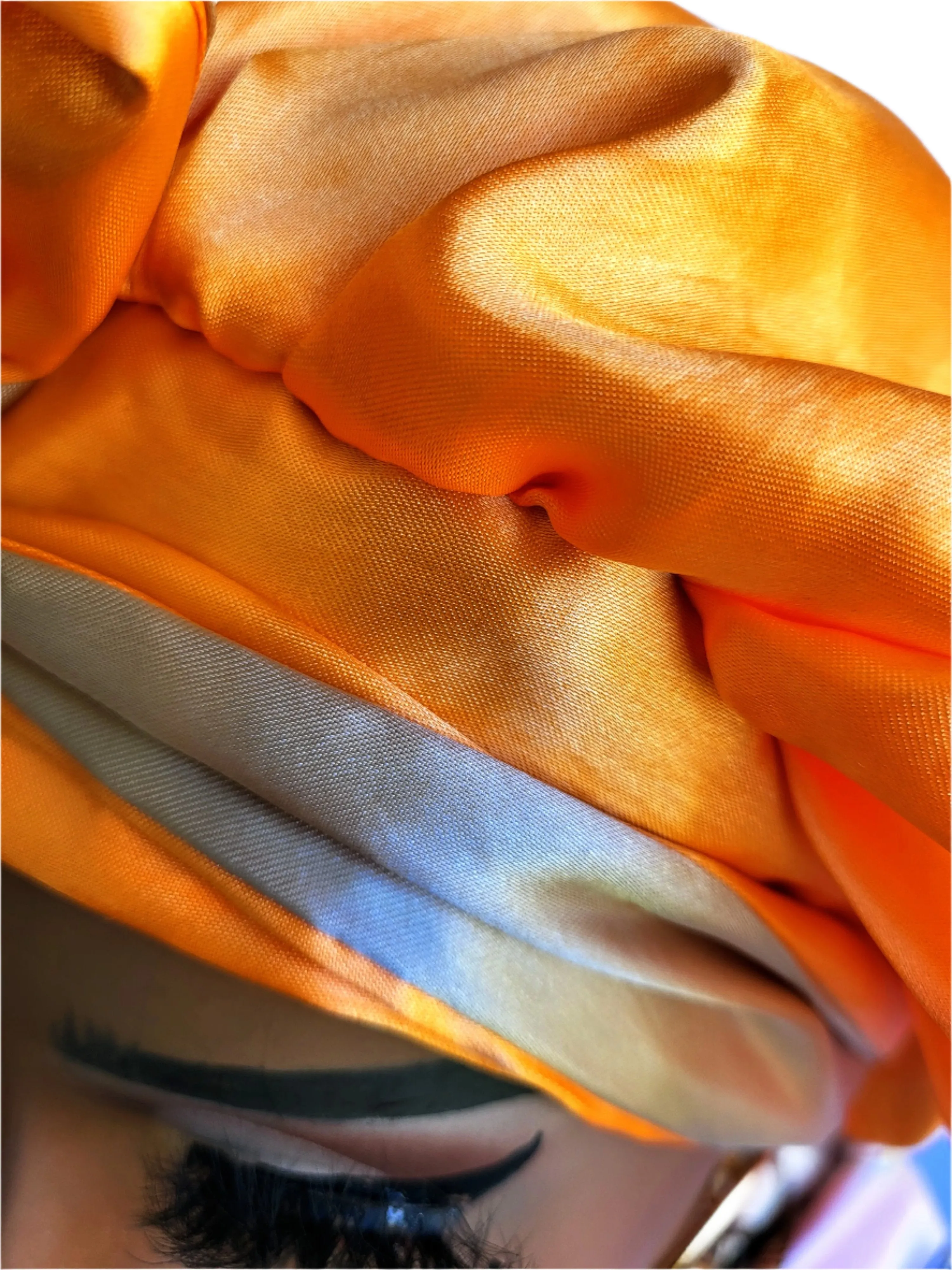 ORANGE & KHAKI Reversible Sleeping Satin Hair Tying Bonnet