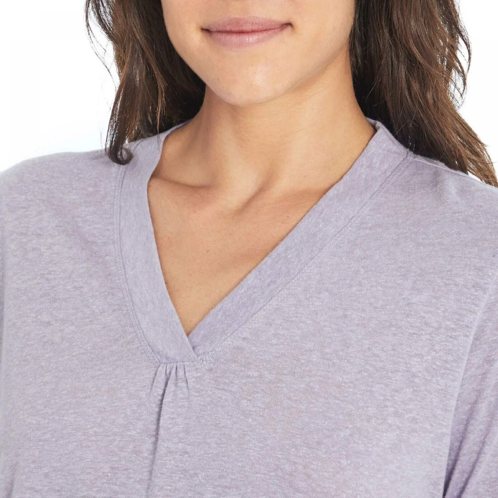 Orvis Women's 3/4 Sleeve V-Neck Linen Blend T-Shirt