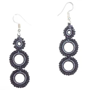 Parade of Circles Earrings - Charcoal