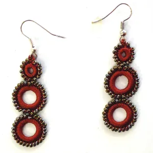 Parade of Circles Earrings - Marsala