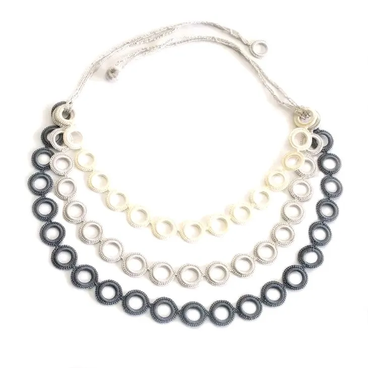 Parade of Circles Necklace - Gray