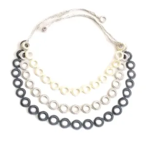 Parade of Circles Necklace - Gray