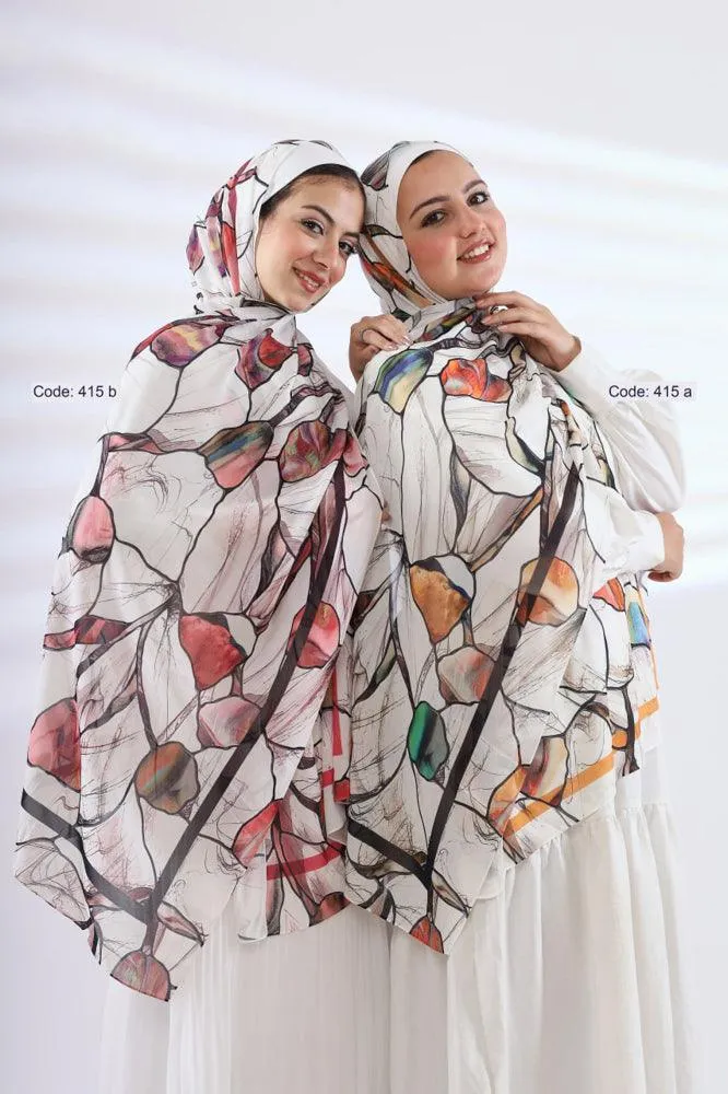 Peaches Printed Chiffon Hijab