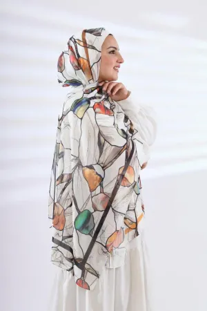 Peaches Printed Chiffon Hijab