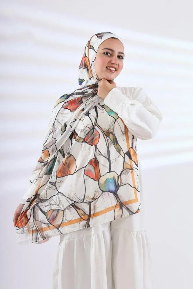 Peaches Printed Chiffon Hijab