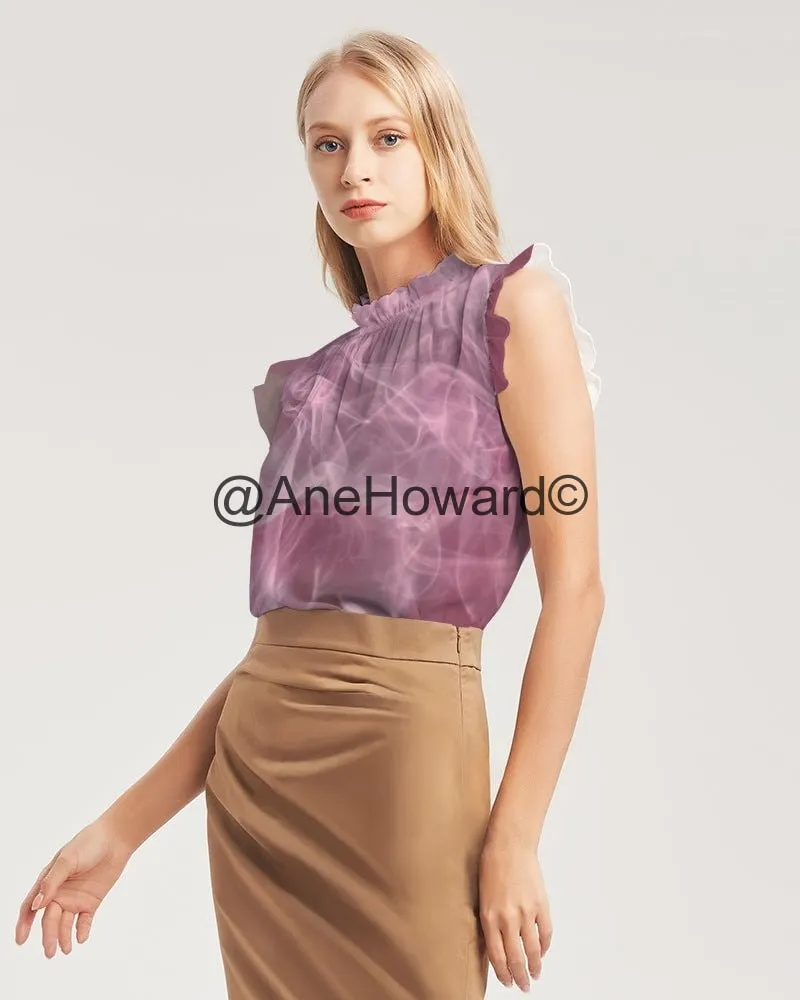 Pink Smoke Women's Ruffle Sleeve Top