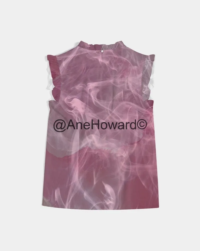Pink Smoke Women's Ruffle Sleeve Top