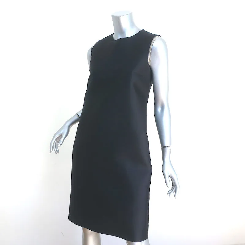 Prada Sleeveless Shift Dress Black Wool-Silk Size 42
