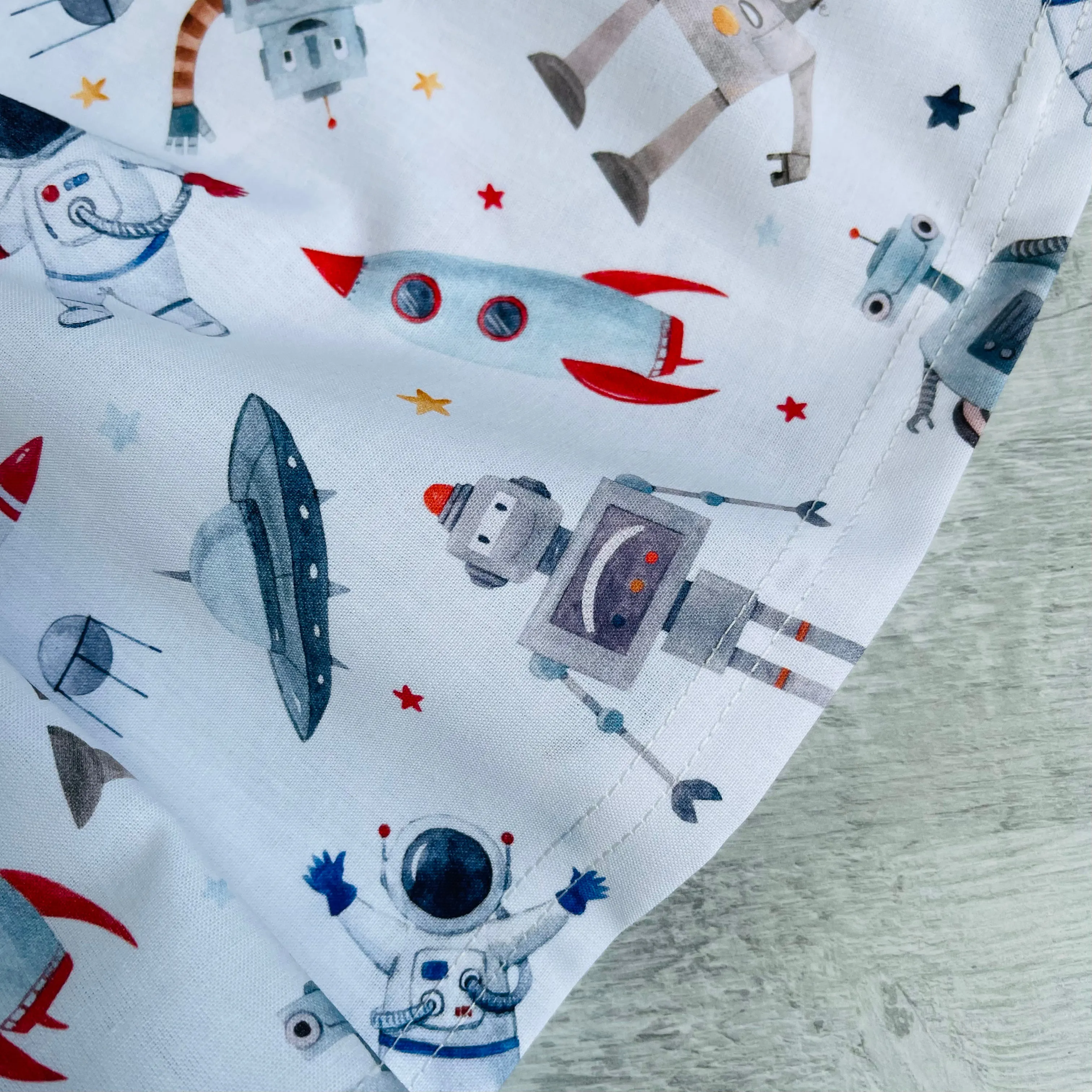 Premium 100% Cotton Sun Dress with twist back detail - Space Robots