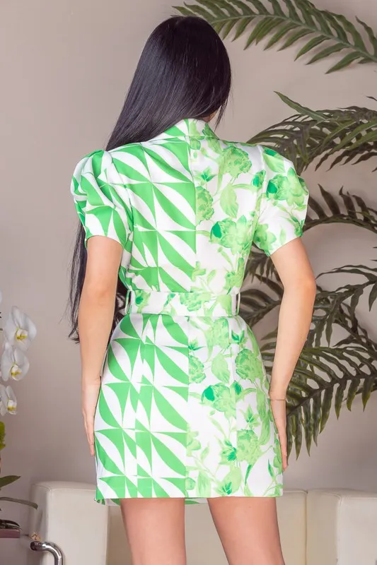 Printed Blazer Dress