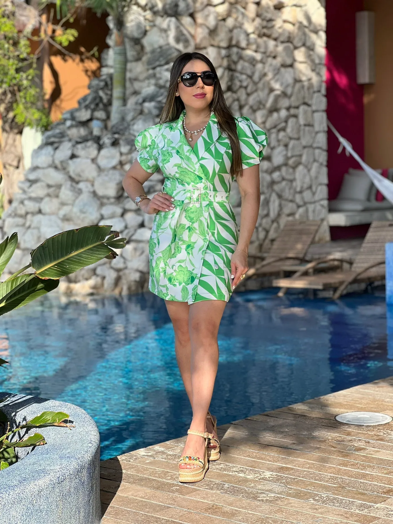 Printed Blazer Dress