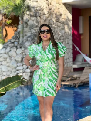 Printed Blazer Dress