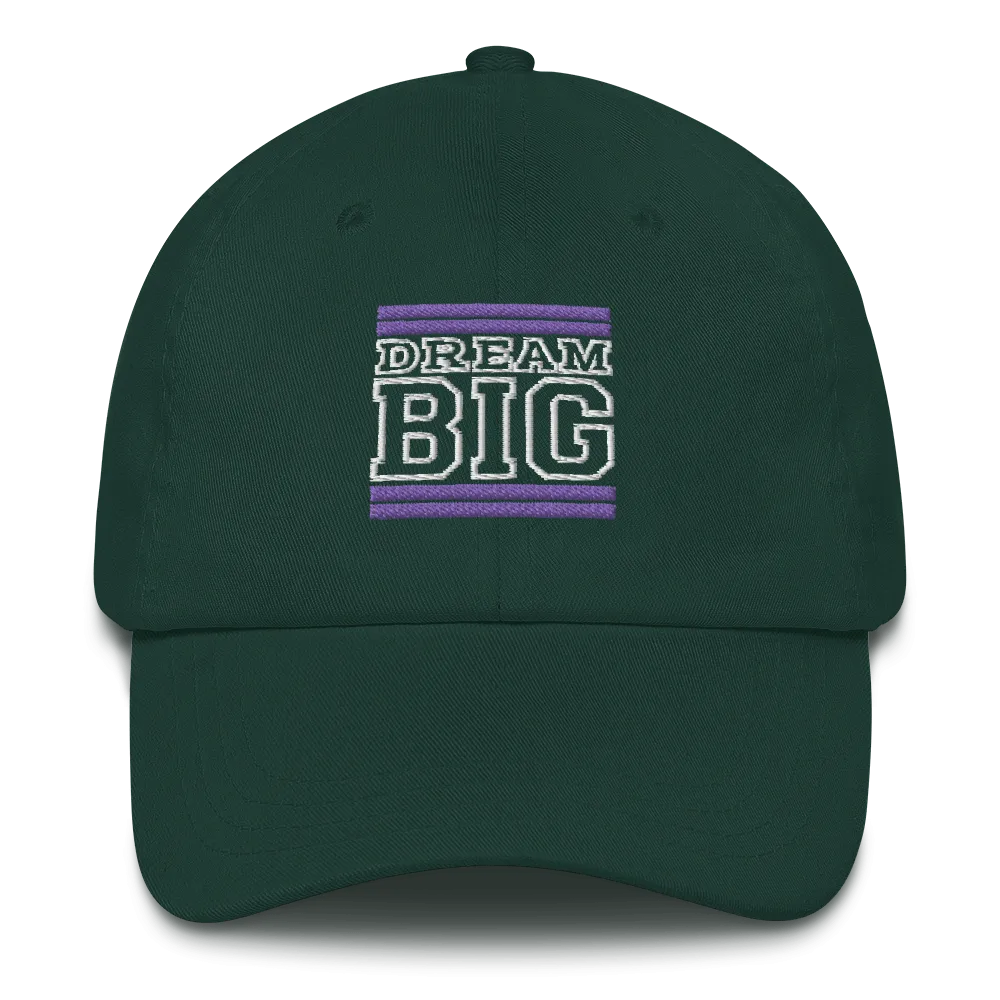 Purple and White Dream Big Lifestyle Dad Hat (assorted colors)