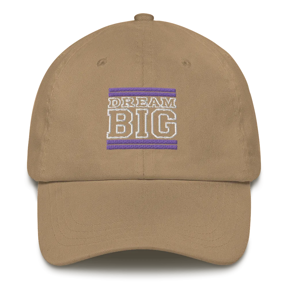 Purple and White Dream Big Lifestyle Dad Hat (assorted colors)