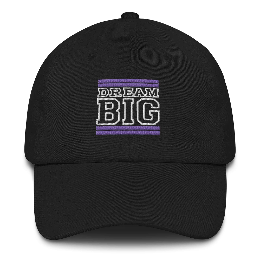 Purple and White Dream Big Lifestyle Dad Hat (assorted colors)