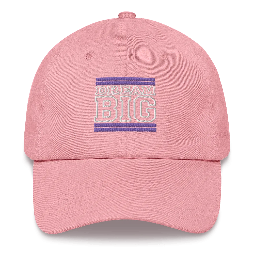 Purple and White Dream Big Lifestyle Dad Hat (assorted colors)