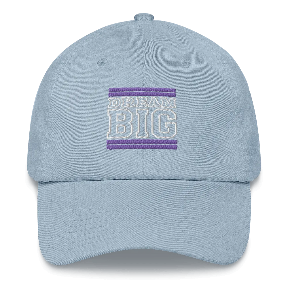 Purple and White Dream Big Lifestyle Dad Hat (assorted colors)
